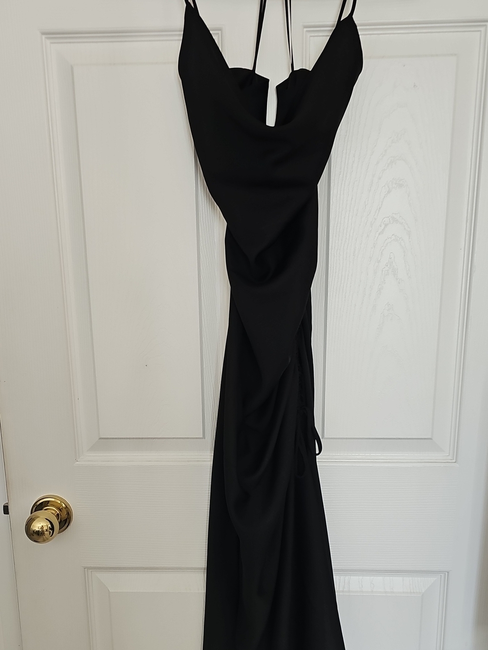 Zara Black Strapless Cowl Gown
